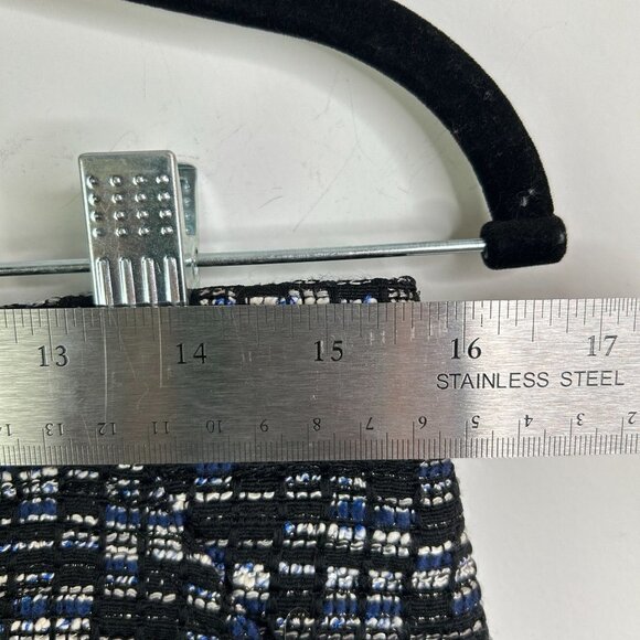 Tweed Mini Skirt Button Front Black White Blue Career Party Casual - Picture 6 of 7